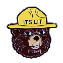 Smokey Bear With Yellow Hat Enamel Brooch American Forestry Administration Badge 2024 - buy cheap