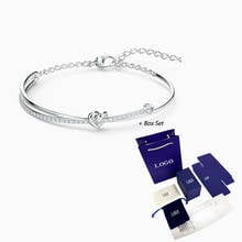 Pulsera de cadena de corazones de cristal blanco de alta calidad que simula el amor, exquisito regalo del Día de la madre 2024 - compra barato