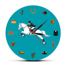 Horse Riding Gear Tack Accessories Wall Watch Equestrian Sport Equipments Printed Acrylic Clock Equestrianism Horse Lover Gifts 2024 - buy cheap