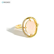 Kikichicc-anillos de plata de ley 100% 925 para mujer, óvalos dorados, ajustables, redondos de lujo, joyería de boda para fiesta, regalo de San Valentín 2024 - compra barato