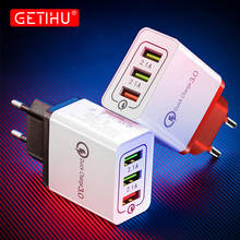 GETIHU-cargador USB de 18W para móvil, adaptador de enchufe de pared con la UE, carga rápida QC, para iPhone 12 Pro Max 11 Huawei Samsung Xiaomi 2024 - compra barato