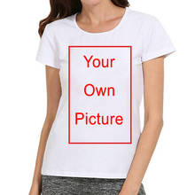 Women Custom Logo T-Shirt White Color Short Sleeve Female Customized Design Top Tees DIY Print Clothes Garment 2024 - buy cheap