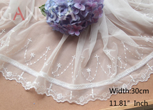 1 jarda largura: 30cm qualidade algodão bordado guarnição do laço marfim branco para diy tecido vestido/casamento artesanato decorativo (SS-2226) 2024 - compre barato