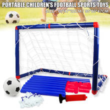 Portería de fútbol portátil para niños, puerta de juguete, Kit de balón de fútbol para bebé con bombas, deportes de interior y exterior, EDF88 2024 - compra barato