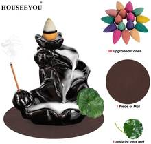 Waterfall Incense Holder Backflow Cone Ceramic Burner Handcrafted Porcelain Censer Inscent Stick Stand with 20 Free Cones 2024 - buy cheap