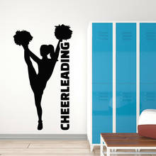 Art Wall Decal Support Athletic Cheerleading Girl Sport Teams Vinyl Wall Stickers Home Decoration For Gym Exercise Room Z310 2024 - buy cheap