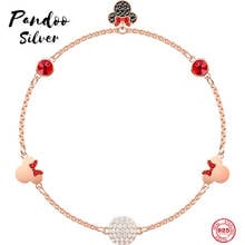 PANDOO-abalorio de moda de plata 925 pura Original, copia 1:1, Linda pulsera de moda de ratón, joyería de lujo femenina, regalos 2024 - compra barato