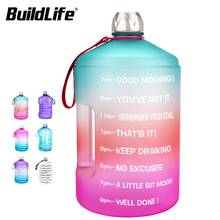 BuildLife 1 Gallon Water Bottle with Time Marker 3.78L 2.2L 128OZ 73OZ BPA Free Plastic Large Capacity Sport Motivational Jug 2024 - buy cheap