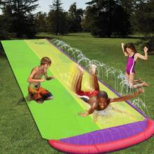 Tobogán acuático gigante para Surf y agua doble para niños, toboganes de agua para césped, piscina de verano, juegos para niños, juguetes divertidos para patio trasero al aire libre, Jinete de olas, 4,8 m 2024 - compra barato