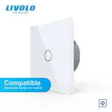 Livolo Light Dimmer Switch  EU Standard 80mm 1 Gang 1 Way Crystal Glass Panel Switch 220v Compatible Dimmable Lamps 2024 - buy cheap
