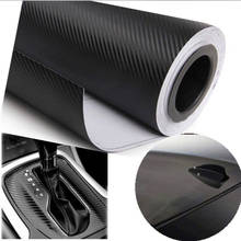 Envoltura de vinilo de fibra de carbono para coche, pegatina decorativa de color negro, 3D, 30cm x 127cm, 1 unidad 2024 - compra barato