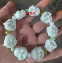 Natural jadeite jade Buddha head eighteen head arhat jade bracelet Buddha Bracelet 2024 - buy cheap