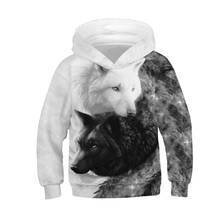 6 8 10 12 14 Years Big Kids 3D Hoodies Children's Sweatshirt Kids Full Sleeve Spring Autumn Hoodie Boys Wolf Print Coats Outwear 2024 - buy cheap