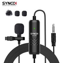 SYNCO-Micrófono de solapa para teléfono inteligente, dispositivo con etiqueta de condensador omnidireccional, cable de 6M, para iPhone, Android, Lavalier profesional 2024 - compra barato