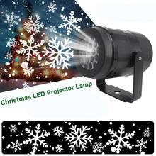 Рождественский светодиодный светильник-проектор в виде снежинок, праздничные вечерние ночники для дома, снежный проектор, светильник, Рождественское украшение 2024 - купить недорого