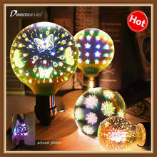 Creative 3D LED Bulb A60 G95 G125 Firework Butterfly Starry sky Snowflake Dazzle Color Edison bulbs E27 4W Xmas Decoration Light 2024 - buy cheap