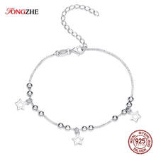 TONGZHE Luxury Brand 100% 925 Sterling Silver Women Beads Bracelets For Gift Girls Shinning Star Pendants Box Chain Jewelry 2024 - buy cheap