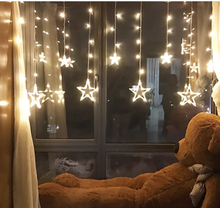 Luzes de fadas para natal, cordão de luzes led, estrelas, guirlanda na janela, cortina, interior, decoração de árvores, natal, casamento, luz 2024 - compre barato