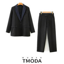 TMODA392  Two Pieces Sets Women England Office Dot Single Button Blazers Women Jackets Tops and Suit Pants Trousers Women Set 2024 - buy cheap