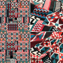 2021spring and Summer New European Brand Geometric Figure Clothing and Dress Non- Elastic Satin Custom DIY Printed Fabric 2024 - buy cheap