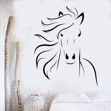 Adesivo de vinil de cavalo para parede, adesivo de design interior de animais, decalque de parede para casa, quarto removível mural de arte de parede lf80 2024 - compre barato