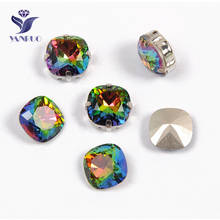 YANRUO 4470 Cushion Cut Crystal Vitrail Medium Sewing Rhinestones Glass Sewn Stones Rainbow Clothing Accessories For Needlework 2024 - buy cheap