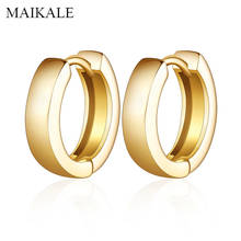 MAIKALE Tiny Gold  Hoop Earrings for Women Simple Metal Small Round Circle Earring Female Classic Jewelry Accessories Gift 2024 - buy cheap