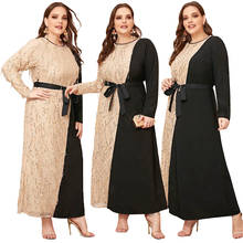Vestido largo musulmán de talla grande para mujer, túnica larga holgada de Ramadán, Abaya, Jilbab, cinturón de Dubái, ropa islámica turca, Árabe 2024 - compra barato