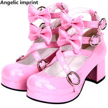 Marca angelic mulher mori menina lolita cosplay sapatos senhora meados de saltos bombas feminino princesa vestido de festa sapatos de casamento 33-47 2024 - compre barato