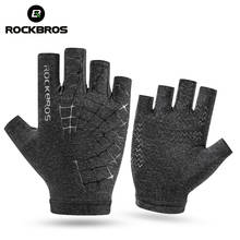 ROCKBROS-guantes de seda de hielo para hombre, protectores de manos para pantalla táctil, medio dedo completo, protección UV, Verano 2024 - compra barato