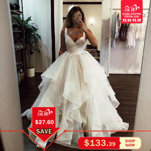 11.11 venda imagem real uma linha vestidos de casamento babados princesa vestidos de casamento vestidos de noiva noiva vestidos de noiva feitos sob encomenda 2024 - compre barato