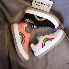 Casual Canvas Shoes Women Platform Sneakers Fashion Brand Ladies Chunky footware Breathable Thick Bottom Rainbow Dad Sneakers 2024 - buy cheap