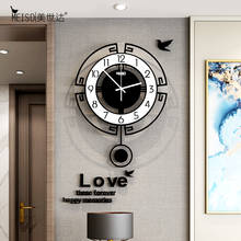 Large HOT SALE Swing Acrylic Quartz Silent Wall Clock Modern Design Pendulum Wall Watch Clocks Stickers Living Room Decoration 2024 - buy cheap
