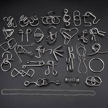 28pcs Metal Wire Puzzle Set Brain Teaser IQ Test Game Unlock Interlock Game Fidget Toy Kids Adults Challenge Gift Y4UD 2024 - buy cheap