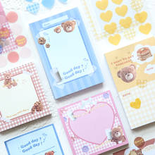 90 Sheets Cute Milk Bear Memo Pad Kawaii Stationery Sticky Notes Portable Notepad School Office Supply Papeleria 2024 - buy cheap