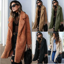 2020 Autumn Winter Warm Coat Women Casual Loose Solid Long Teddy Coat Female Vintage Plus Size XL Thick Faux Fur Jackets Coats 2024 - buy cheap