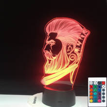 Luminária de mesa para barbearia com led, lâmpada 3d de noite criativa para salão de beleza e cabeleireiro 2024 - compre barato