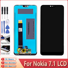 5.84" For Nokia 7.1 TA 1095 1096 1085 LCD Display Touch Screen Digitizer Assembly With Frame Free Tools For Nokia 7.1 Display 2024 - buy cheap