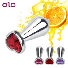 OLO Anal Plug Heart Shaped Crystal Jewelry Metal Butt Plug Prostate Massager Erotic Sex Toys for Men Women Masturbation 2024 - buy cheap