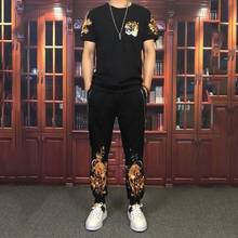 High-quality fashion two-piece embroidery design 2020 new breathable summer men's sportswear 2024 - buy cheap