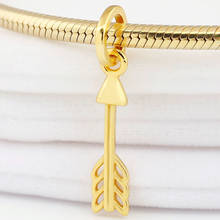 Original Gold Color Shine Arrow Of Cupid Pendant Beads Fit 925 Sterling Silver Bead Charm Bracelet Bangle Diy Jewelry 2024 - buy cheap