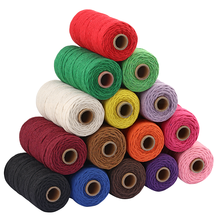 Cordão de algodão colorido, para artesanato, macramé,, decorativo, para casamento, 3 rolos, 3mm de comprimento e 100 metros por rolo 2024 - compre barato
