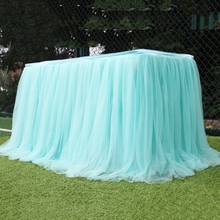 Tiffaney Blue Table Skirt Tutu Tulle Tablecloth for Wedding Festival Party Decoration Soft Home Textile Accessories 2024 - buy cheap
