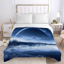 Galaxy Duvet cover Quilt/Blanket/Comfortable Case Double King Bedding 240*220 240x260 Black for Home Grey planet 2024 - buy cheap
