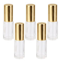 5Pcs 5ml Clear Mini Travel Portable Empty Roll-on Roller Glass Essential Oil Bottles Makeup Accessories 2024 - buy cheap