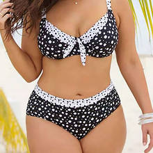 Plus Size Bikinis Mujer Push Up Swimwear Women High Waist Bikini Set Polka Dot Bathing Suits 2022 Large Size Beach Wear Swimsuit 2024 - buy cheap