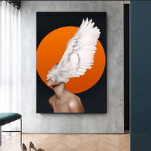 Nordic Feathers Nude Women Canvas Painting Wall Art Print Poster Picture Decorative Painting Living Room Home Decoration 2024 - buy cheap