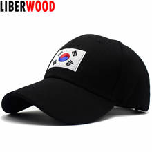 LIBERWOOD Korea national flag embroidery hat men women baseball cap Adjustable cotton hats hip hop Streetwear Dad Hat Sun Visor 2024 - buy cheap
