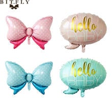 1pcs Cartoon Pink Blue Polka Dot Bow Foil Balloon Hello Baby Helium Balloon For Birthday Baby Shower Festival Party Decoration 2024 - buy cheap