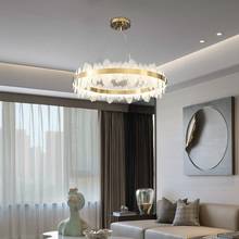 Postmodern Luxury Chandelier Stainless Steel Living Room Kitchen Luminaires LED Simple Dining Room Bedroom Glass Hanging Lamp 2024 - buy cheap